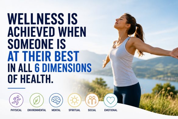 wellness is achieved when someone is at their best in all 6 dimensions of health.